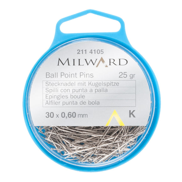 Pins Ball Point 0.6mm (Pack of 30) by Milward