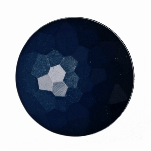 Button 11mm Round, Faceted Shank in Navy