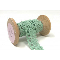Lace: 20mm: Scalloped Edge in Spearmint (Cotton) (B)