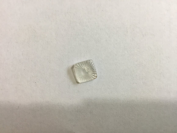 Button 10mm Square Clear