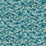 Makower Kasumi Floating Flowers Teal