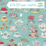 Makower Afternoon Tea Time Teal