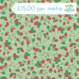 Makower Afternoon Tea Strawberry on Green