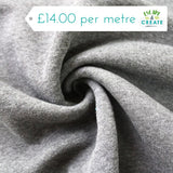 Sweatshirting Fleece Backed in Plain Grey