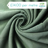 Sweatshirting Fleece Backed in Plain Olive Green