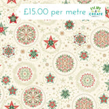 Makower Christmas Good Tidings Snow Crystal Cream