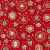 Makower Christmas Good Tidings Snow Crystal Red