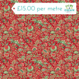 Makower Christmas Good Tidings Sarasa Red