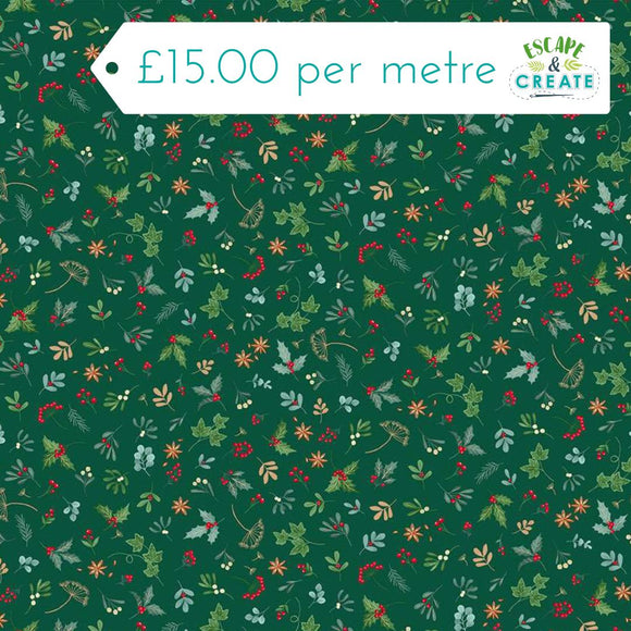 Makower Christmas Good Tidings Sprig Green