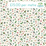 Makower Christmas Good Tidings Sprig Cream