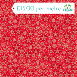 Makower Christmas Good Tidings Frosty Red