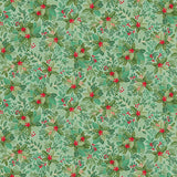 Makower Christmas Good Tidings Holly Bush Mid Green