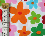 Polycotton Mindy Florals Egg Flowers Multi