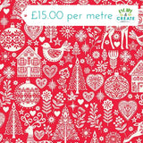 Makower Christmas Scandi Red