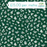 Makower Christmas Scandi Charms Green