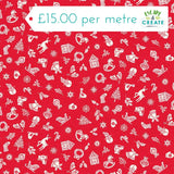 Makower Christmas Scandi Charms Red