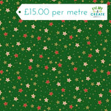 Makower Christmas Jolly St Nick Sparkle Green