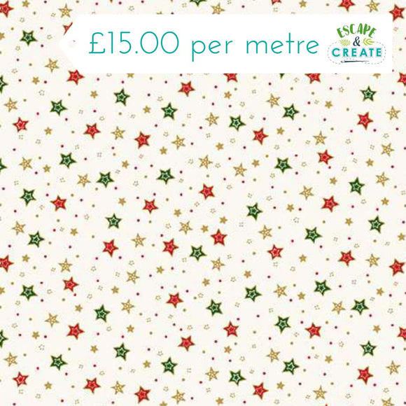 Makower Christmas Jolly St Nick Sparkle Cream