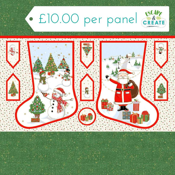 Panel (Christmas) Jolly Stocking by Makower (20)