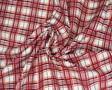 Tartan Christmas Metallic & Reds on Cream (100% Cotton)