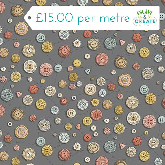 Makower Atelier Buttons Grey