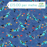 Makower Deep Blue Sea Divers Dark Blue