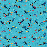 Makower Deep Blue Sea Divers Light Blue
