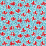 Makower Deep Blue Sea Octopus Light Blue