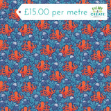 Makower Deep Blue Sea Octopus Dark Blue