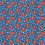 Makower Deep Blue Sea Octopus Dark Blue