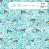 Makower Deep Blue Sea Turtles Light Blue