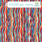 Makower Deep Blue Sea Wave Stripe