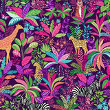 Makower Tropica Wildlife Purple