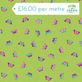 Makower Tropica Butterflies Green