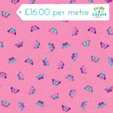 Makower Tropica Butterflies Pink