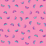 Makower Tropica Butterflies Pink