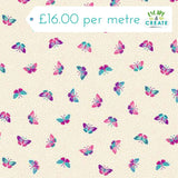 Makower Tropica Butterflies Cream