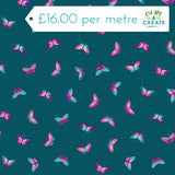 Makower Tropica Butterflies Teal