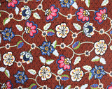 Viscose Cotton Lawn Clover Floral on Rust