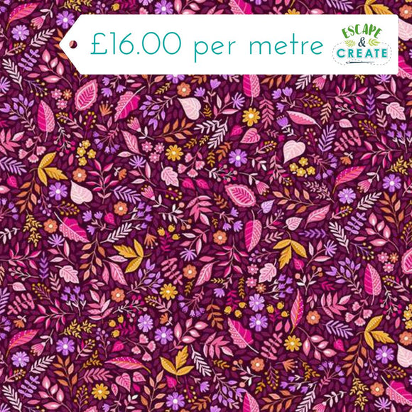 Makower Tropica Foliage Red