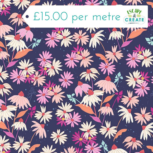 Andover Petals & Stitches Echinacea Blue