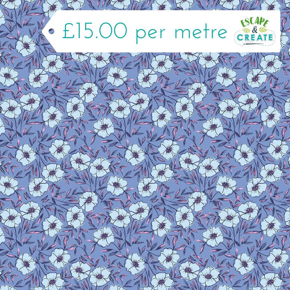 Andover Petals & Stitches Bouquet Bliss Denim