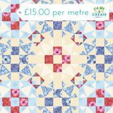 Andover Petals & Stitches Garden Blocks Denim