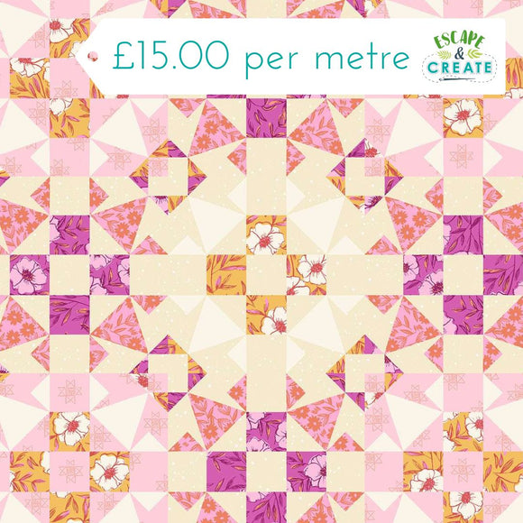 Andover Petals & Stitches Garden Blocks Fandango