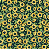 Andover Sunny Honey Main Floral on Black