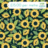 Andover Sunny Honey Main Floral on Black