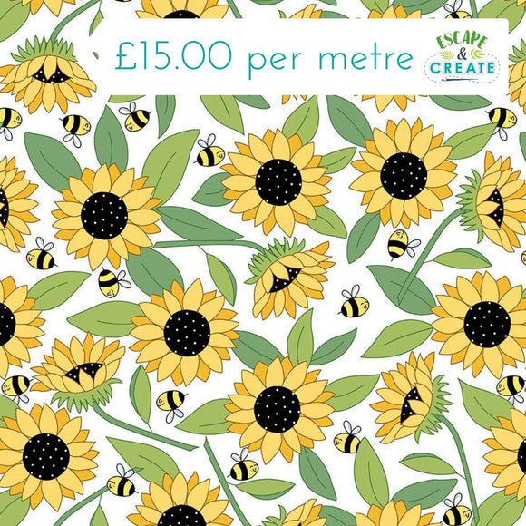 Andover Sunny Honey Main Floral on White