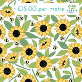 Andover Sunny Honey Main Floral on White