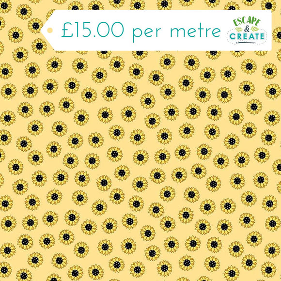 Andover Sunny Honey Mini Sunflower on Yellow