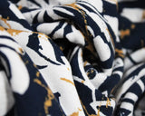 Jersey Abstract Floral on Dark Navy (Viscose)